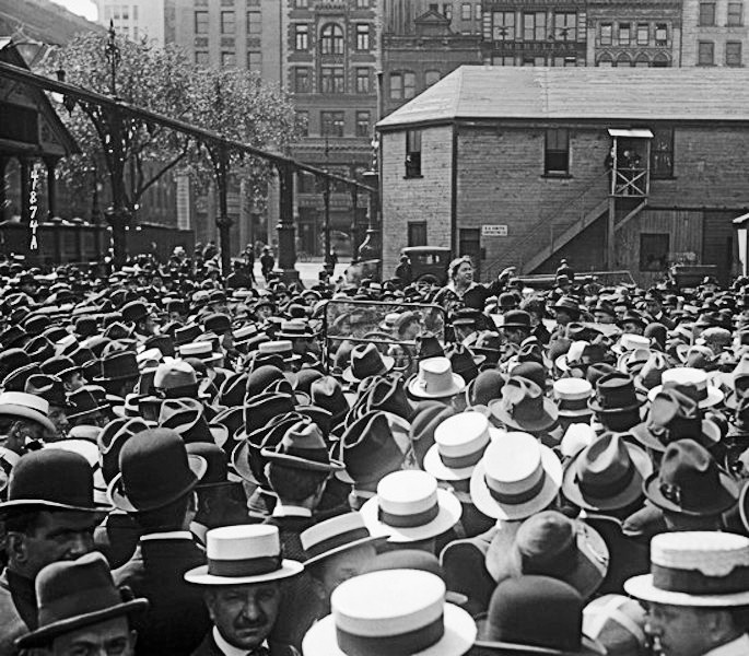 Emma Goldman in Union Square, 1916 (public domain)  &nbsp;