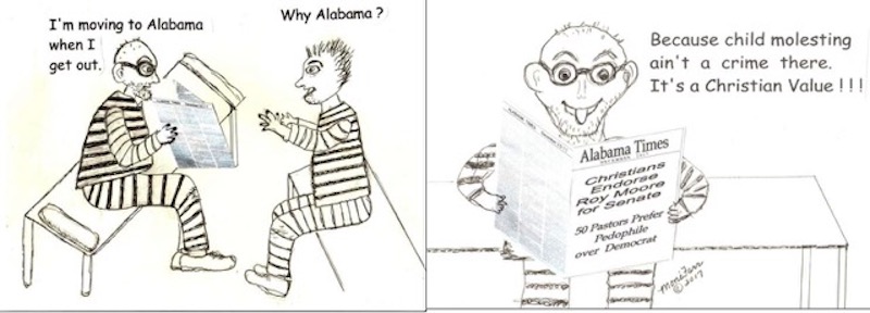 TOON: In Alabama, Child Molesting Is A Christian Value! Political Commentary By Monica Farrington