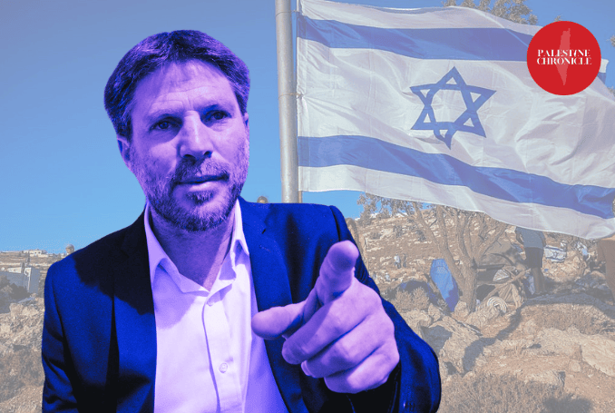 Israeli Finance Minister Bezalel Smotrich announced that Israel confiscated 24,000 dunums of West Bank land. (Design: Palestine Chronicle)